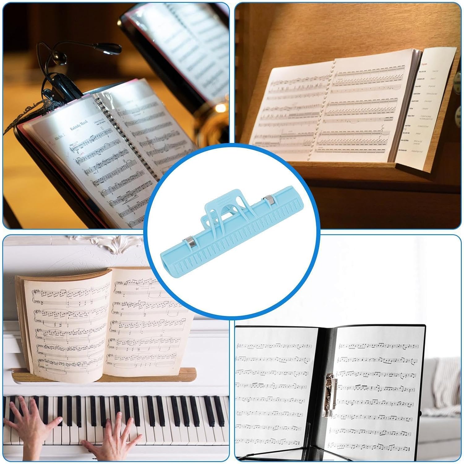 Piano Book Holder Lightweight Portable Page Markers Clips Music image 3