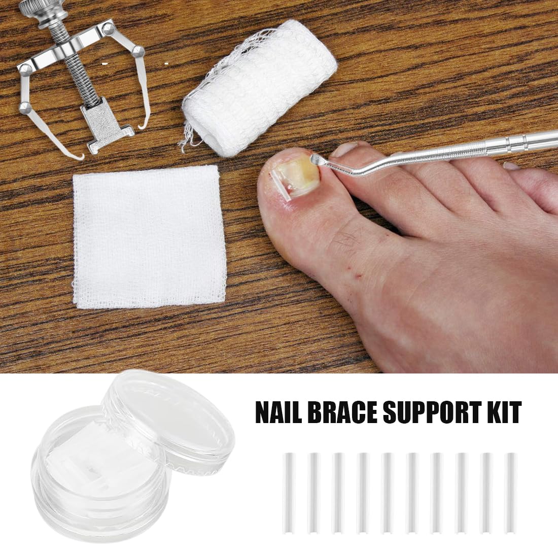 50 tiras alisadoras de uñas indoloras + corrector de uñas encarnadas, kit corrector de uñas encarnadas, levanta uñas, kit de herramientas para uñas fácil de usar