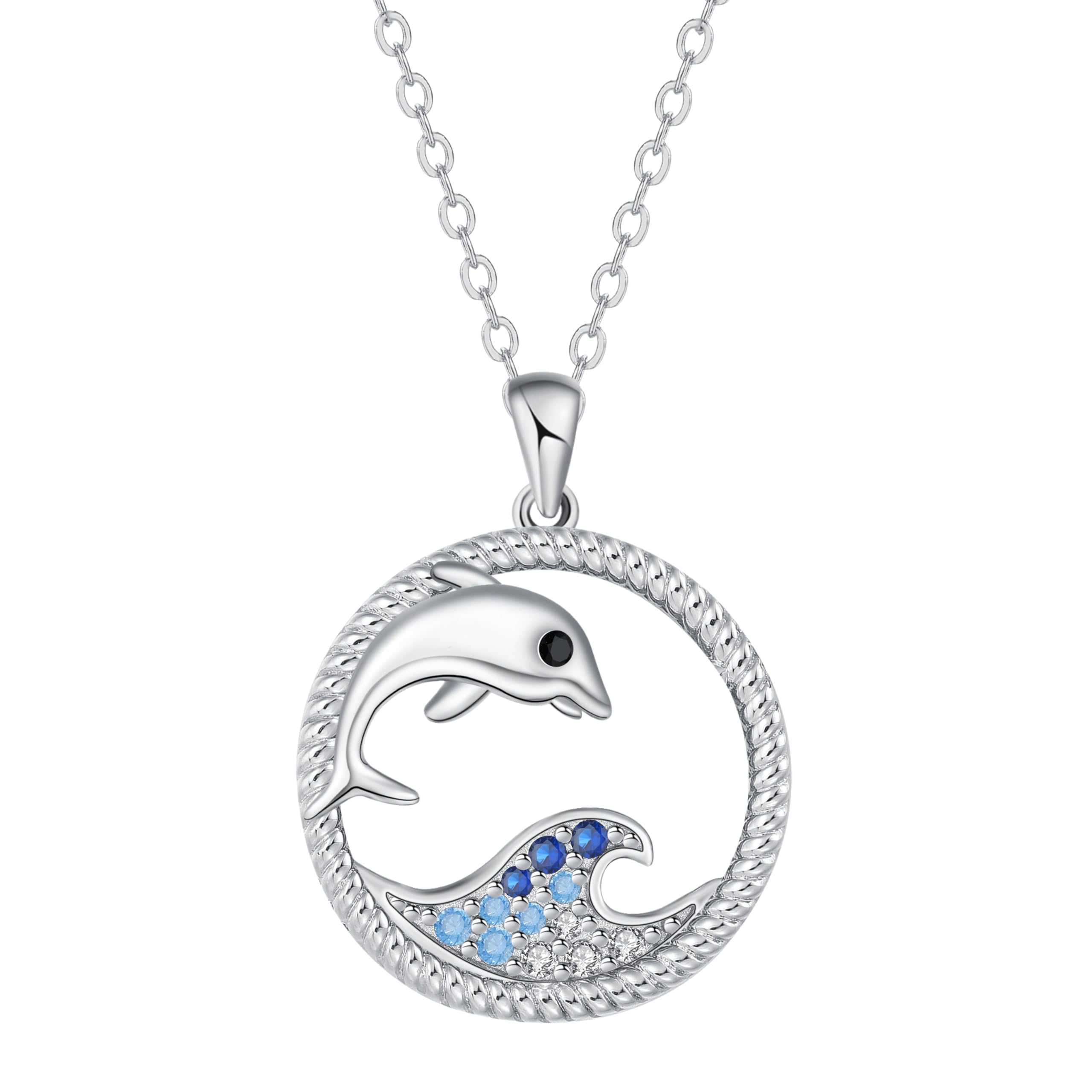 BerriBling Kette Damen Sterling Silber 925 Halskette mit Tiermotiv | Romantisch Meeresthema Schmuck für Frauen Geschenk | Verstellbar (45+5cm)