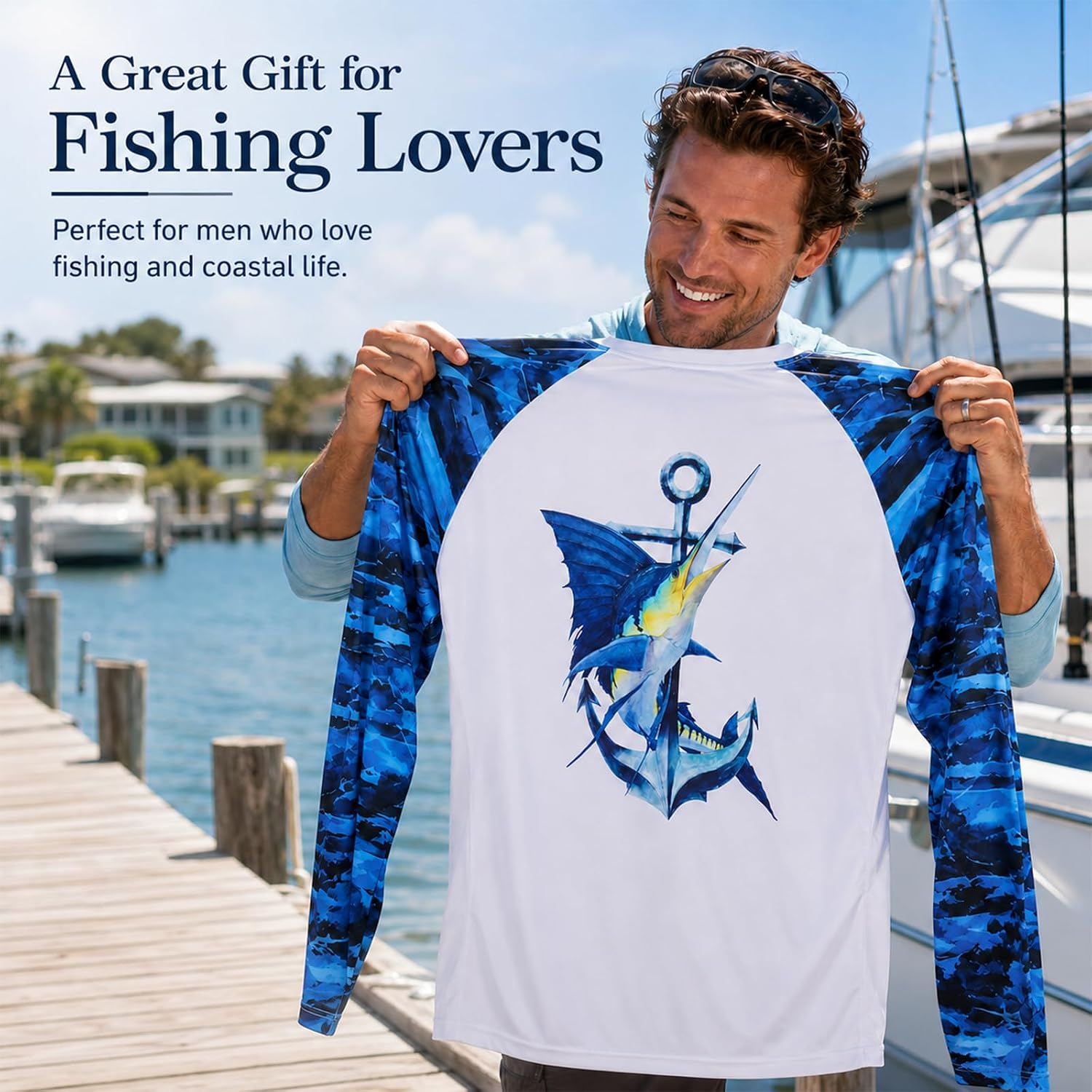Palmyth Fishing Shirts for Men Long Sleeve UPF 50+ Quick-Dry T-Shirts image 2