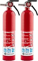 First Alert HOME1 Fire Extinguisher 2-Pack - UL 1-A:10-B:C Rated, Rechargeable Multipurpose for Home, Kitchen & Marine Use