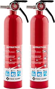 First Alert Home1-2 Standard Home Fire Extinguisher Red 2PACK