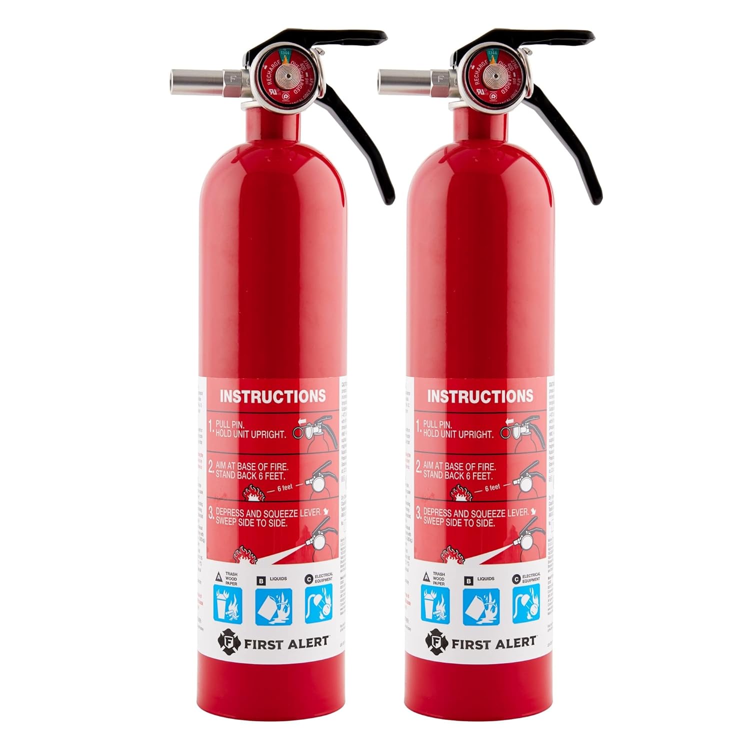 First Alert Home1-2 Standard Home Fire Extinguisher Red 2PACK