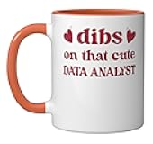 Cute Funny Valentine's Day Data Analyst Women Girl Ceramic Mug, Orange/White