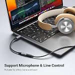 UGREEN USB C to 3.5mm Audio Adapter Type C to Headphone Aux Jack Dongle 24bit/96kHz HiFi DAC Cable Cord Compatible with iPhone 17 Pro Max/Pro/Air/16/15 Series, 2025 iPad Air, GalaxyS25/S24 Ultra, Grey