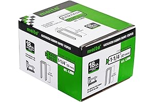 Meite Heavy Duty 18 Gauge 1/4 Inch Narrow Crown Staples for Upholstery