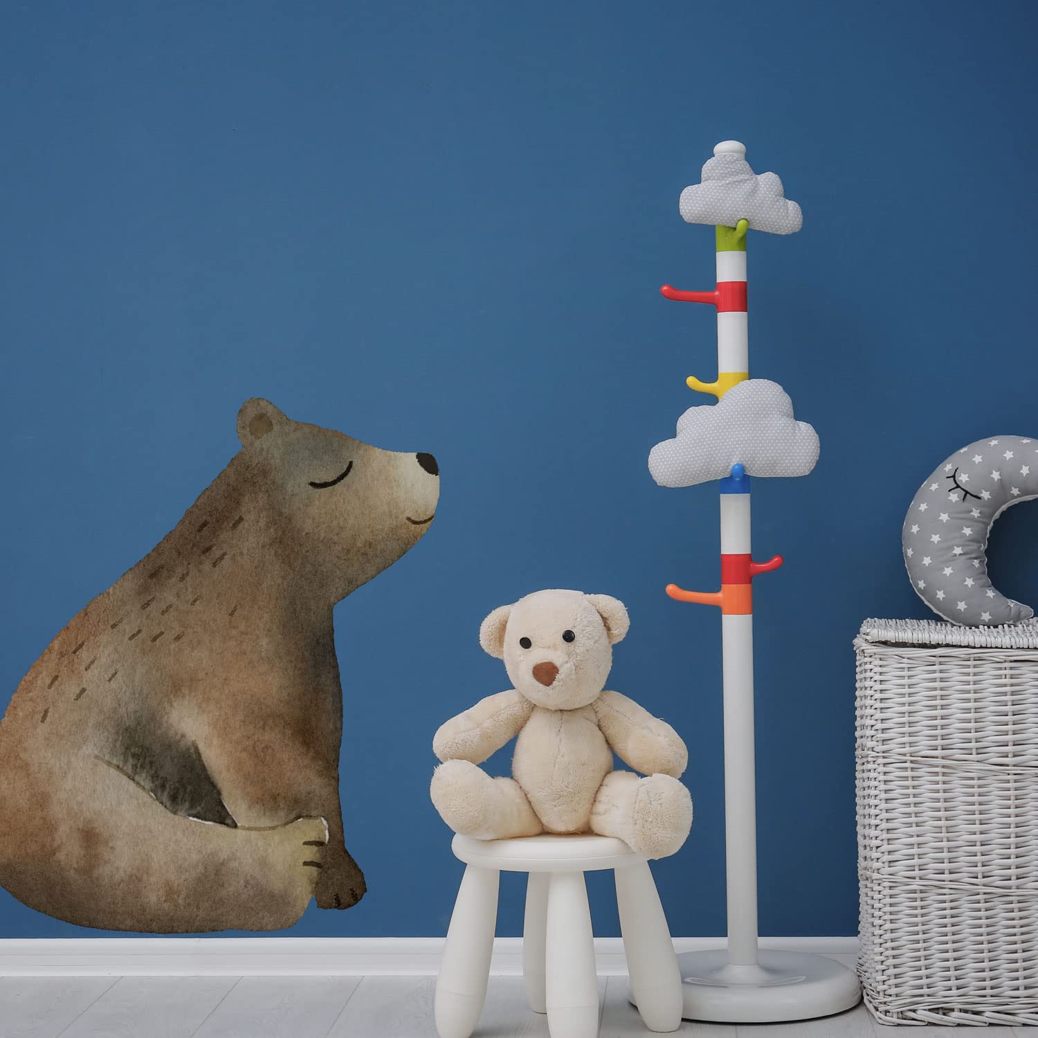 Woodland Night Sky Wall Sticker Pack (Bear only Right) | Woodland Wall Stickers | Perfect for Decorating a Child's Bedroom or Nursery with a Woodland Theme — image 1