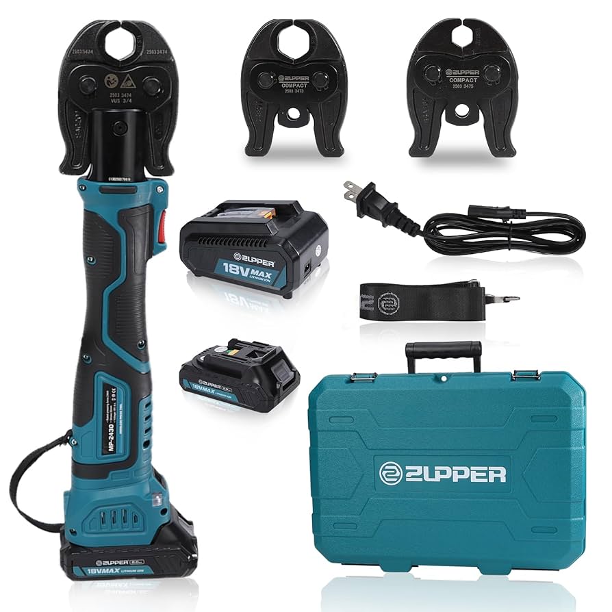 ZUPPER Pro Press Copper Crimper Tool with 3 Pro Press Jaws 1