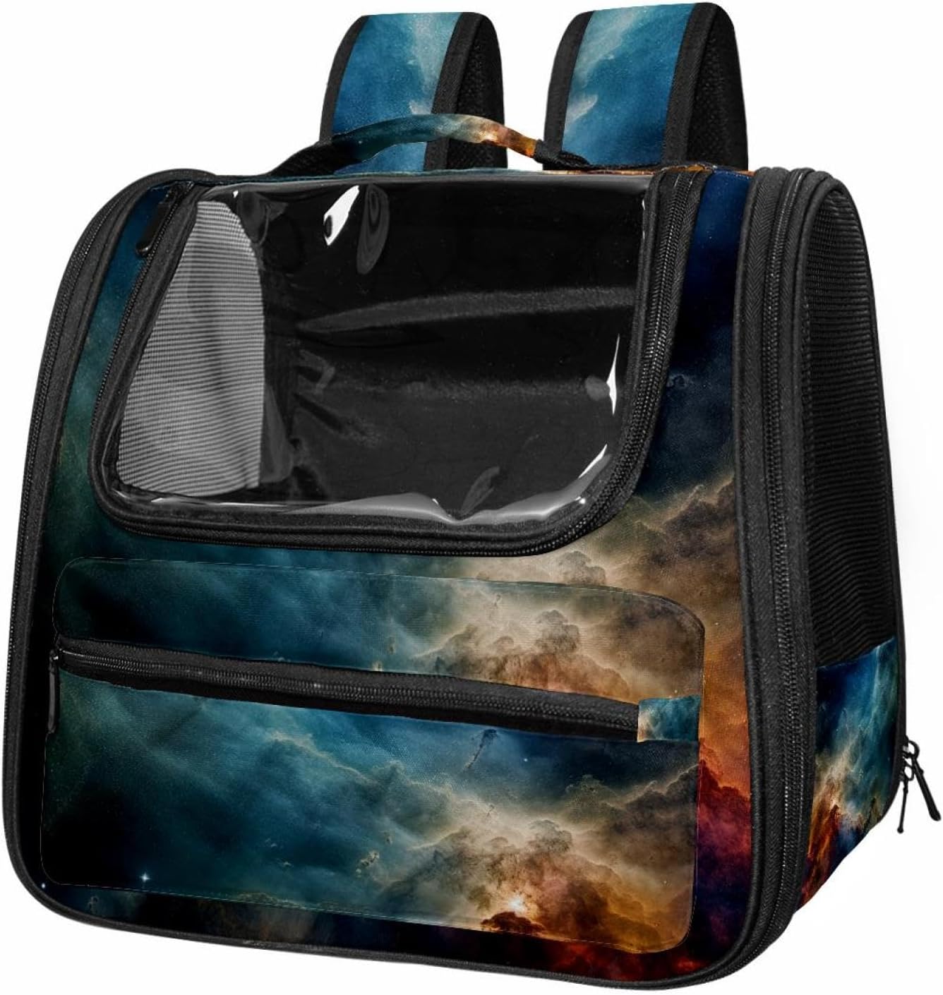 Portable Travel pet Backpack Carrier Hamster Bag Small Dog cat Carrier Breathable Hang Bag, Stars Nebula