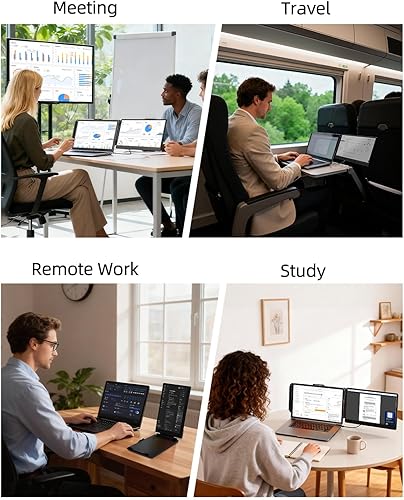 Miniatura 7 de Extensor de pantalla para laptop, 14 pulgadas, FHD 1080P IPS, extensor de monitor dual para laptop, monitor de viaje portátil Plug n Play para