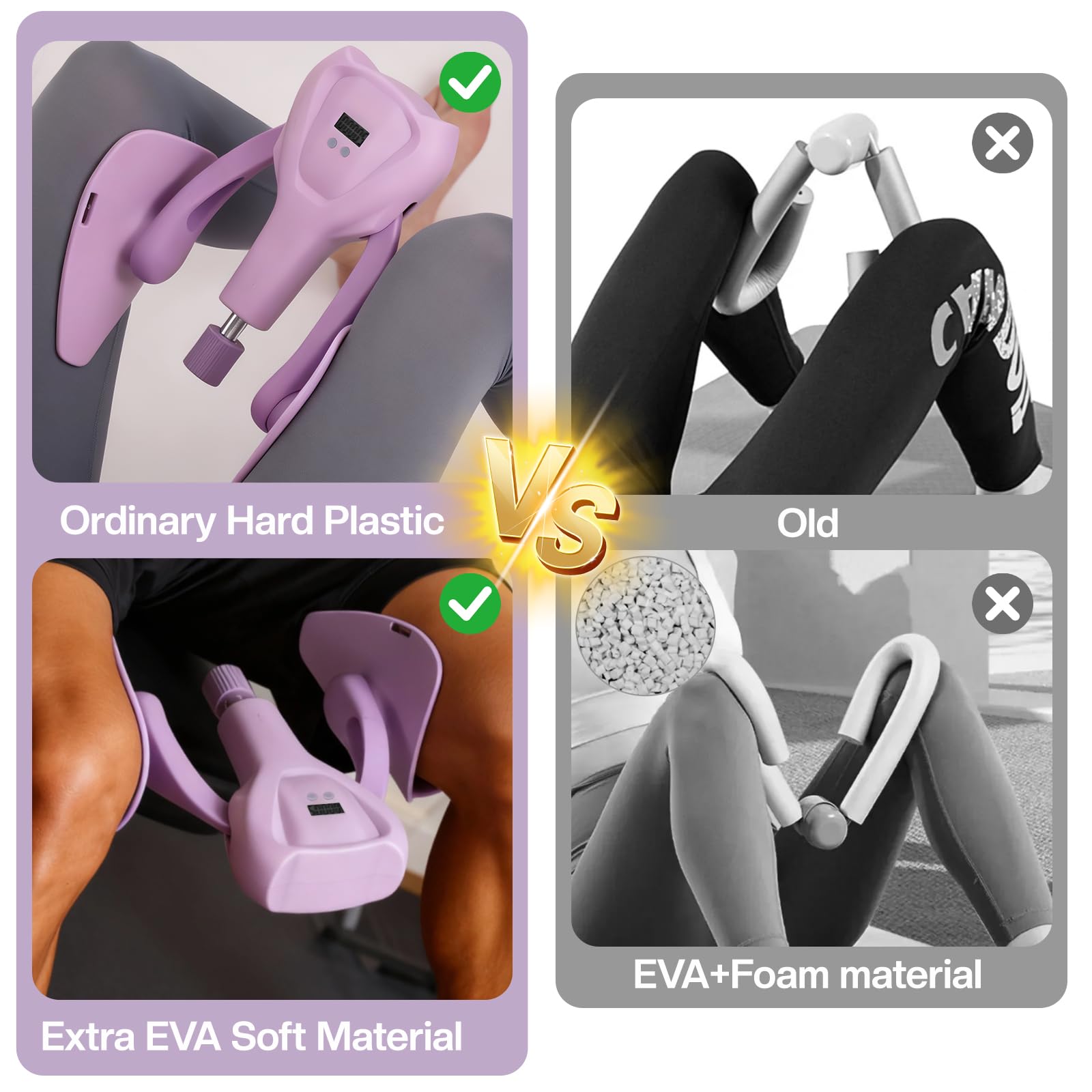 Attrezzo Interno Coscia Premium, Trainer Pavimento Pelvico Uomo Donna | Regolabile 50kg (110lbs) per Esercizi Kegel, Glutei, Gambe, Core Addome, Fitness Casa Pilates