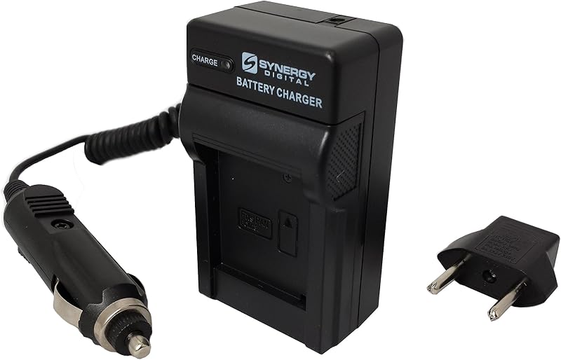 Synergy Digital Camera Battery Charger, Compatible with Sony Alpha SLT-A57 Digital Camera, 110/220V Fold-in Plug with Car & EU adapters, Replacement for Sony BC-VM10 Charger for Sony NP-FM50 Battery