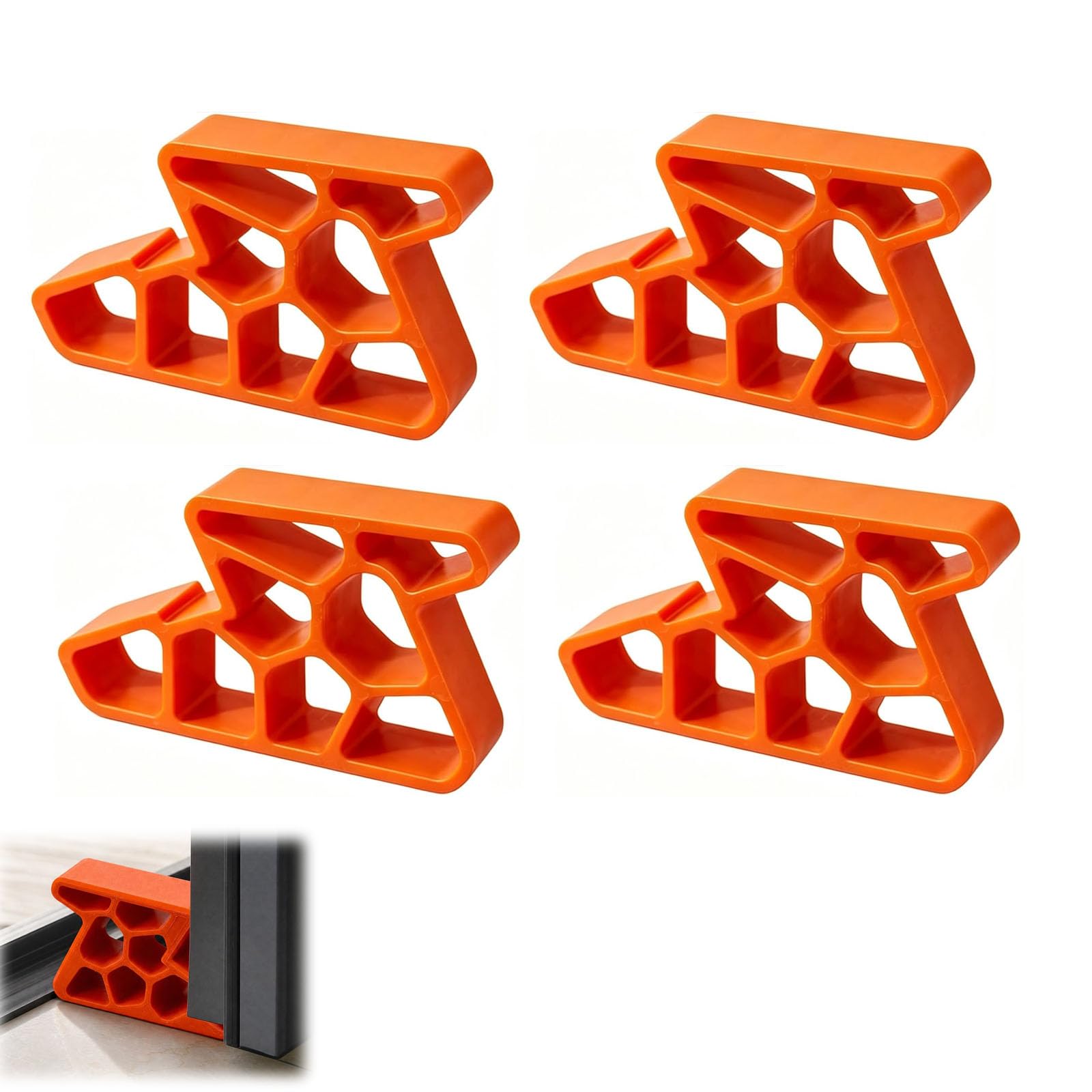 4PCS Secure Track Door Stop, Window Stopper Wedge Lock, Patio Door Stop