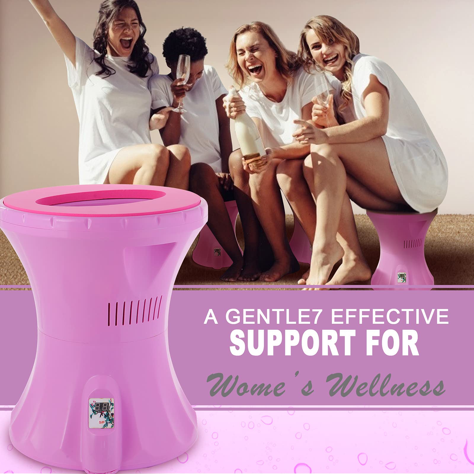 Yoni Steam Seat Kit, Vaginal Steaming Seat with Steam Gown Portable Vaginal Spa Kit for V