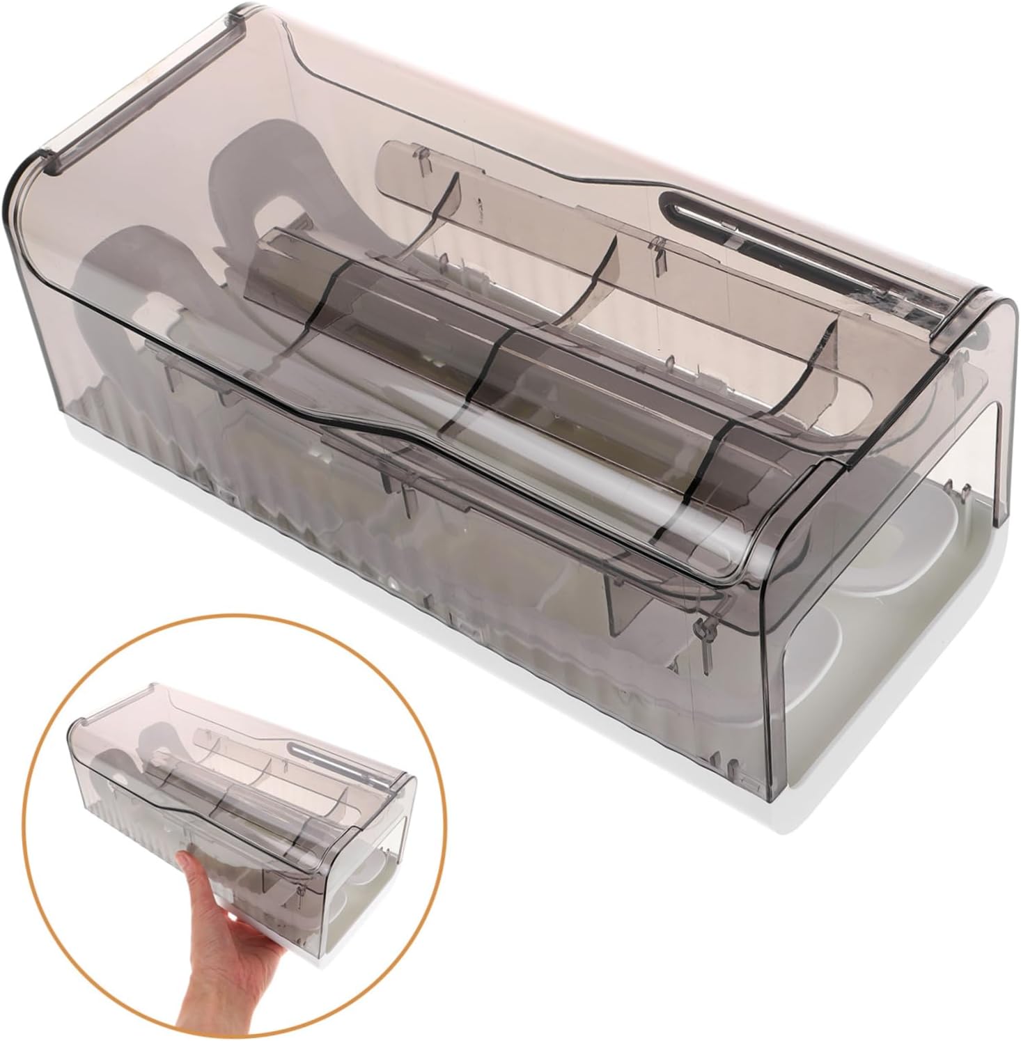 Rolling Dispenser for Refrigerator Plastic Holder Inclined Design for Efficient Fridge Organization Food-grade Material