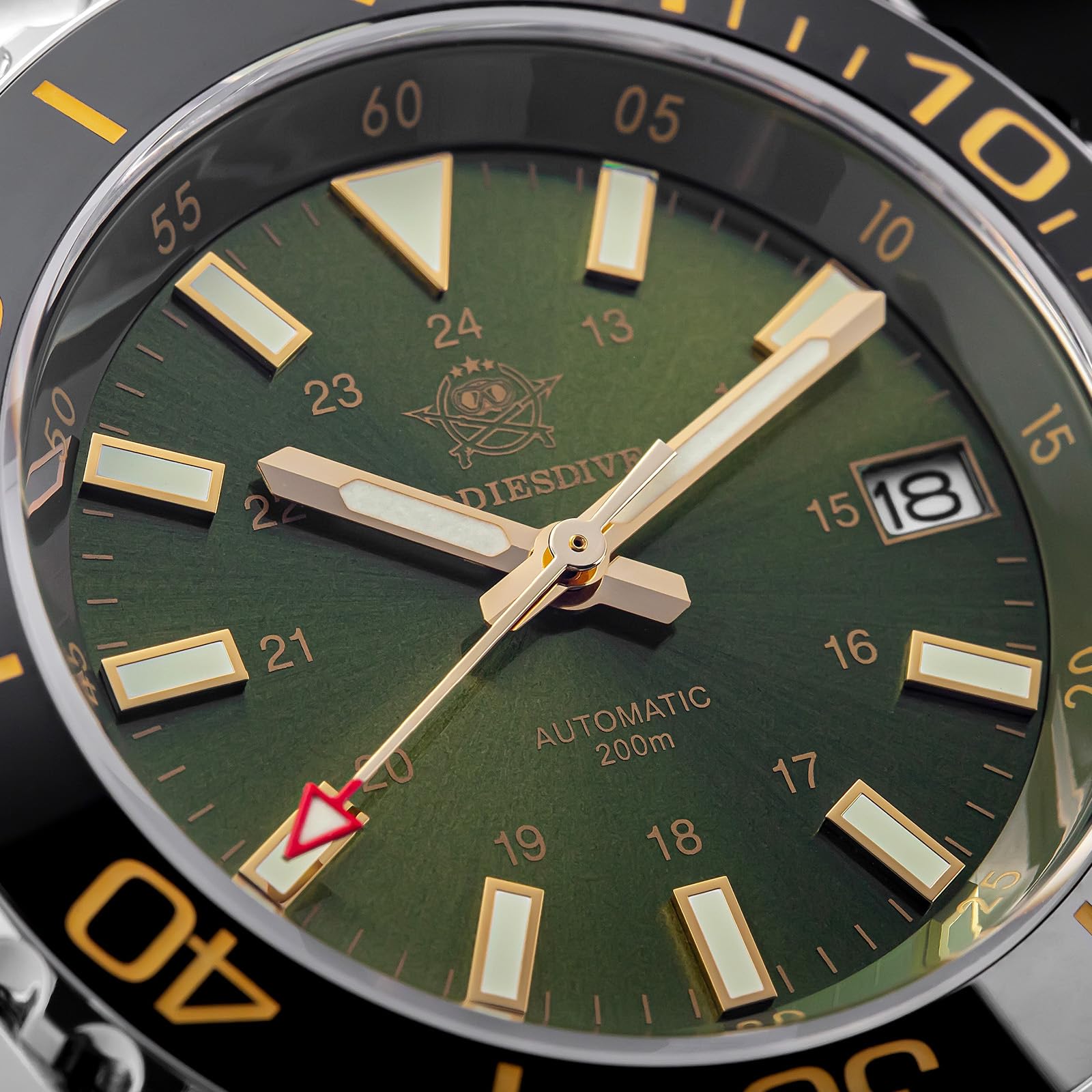 ADDIESDIVE Orologio Uomo Automatico Meccanico 8215 Quadrante Satinato a Raggi Solari Impermeabile 20 ATM Vetro Zaffiro Sintetico Super Luminoso BGW9 Acciaio Inossidabile