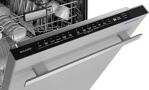 Miniatura 12 de Sharp SDW6757ES - Lavavajillas deslizable, acabado de acero inoxidable, 61 cm de ancho, sensores de suciedad, iluminación interior LED blanca