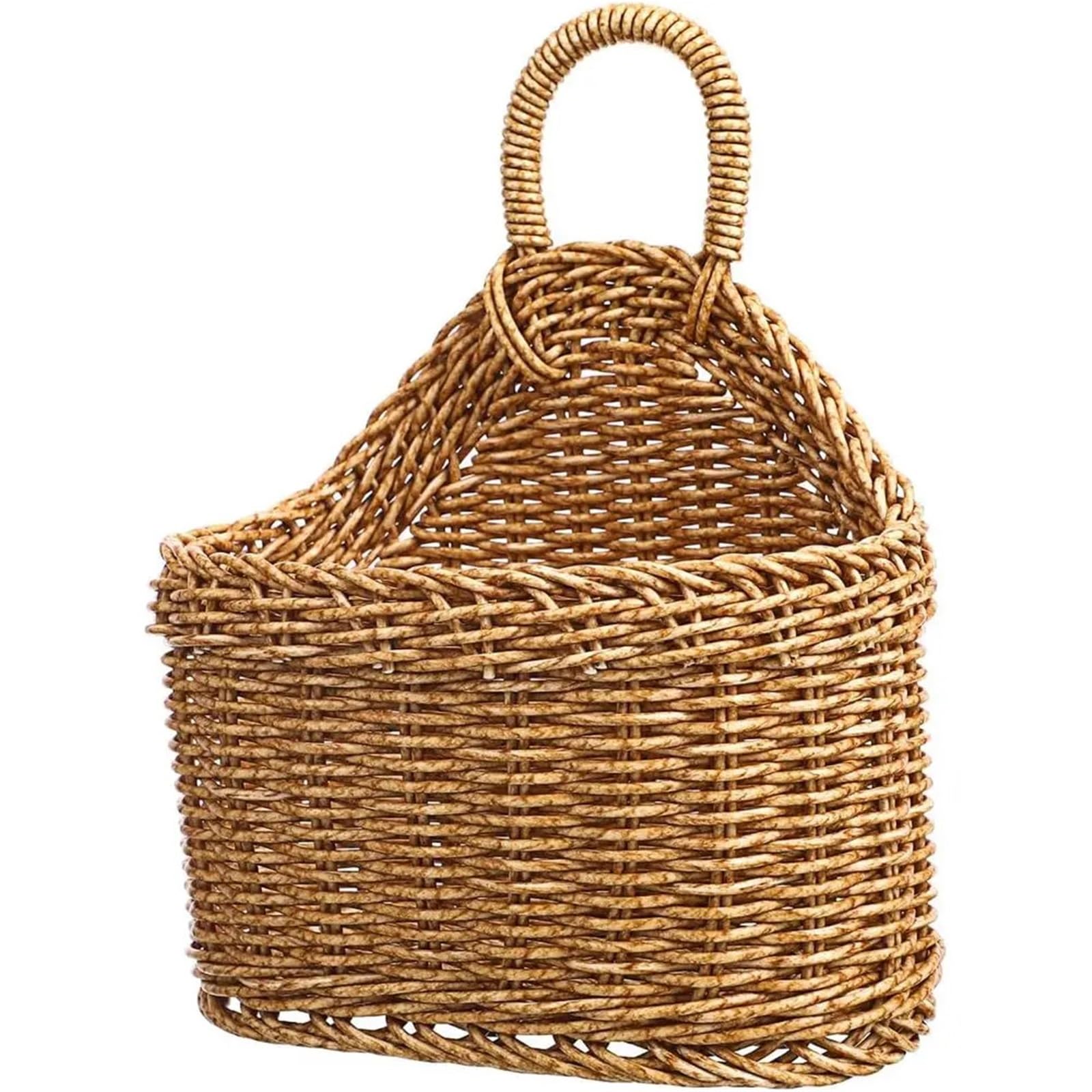 Rustic Wicker Wall Hanging Basket: Kitchen Storage Organizer for Vegetables, Fruits, and More for Kitchen to Storage Vegetable