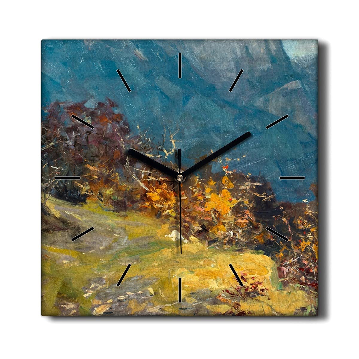 Horloge sur Toile sans tic-tac 30x30cm pour Finir avec les Bruits de Salon