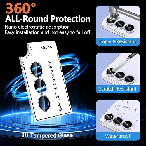 Vista 1271 de para Samsung Galaxy Z Flip 7 Protector de Lente de Cámara, Cubierta de Lente de Vidrio Templado con Anillo de Metal Individual, [Fuerte Adhesión] 1