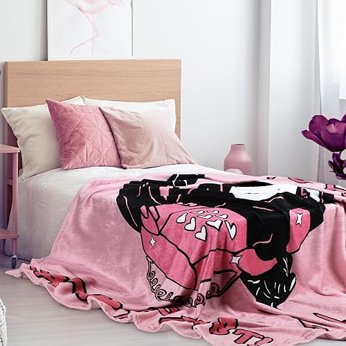 Miniatura 6 de WILLBOND Manta de fantasma de terror rosa de Halloween, manta de fantasma de terror de 60 x 50 pulgadas, manta de fantasma de franela suave para