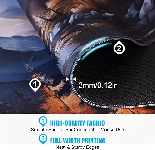 Miniatura 7 de NiHome Alfombrilla de mouse grande de 35.4 x 15.7 pulgadas, alfombrilla de mouse para juegos XL para escritorio, alfombrilla de mouse artística para