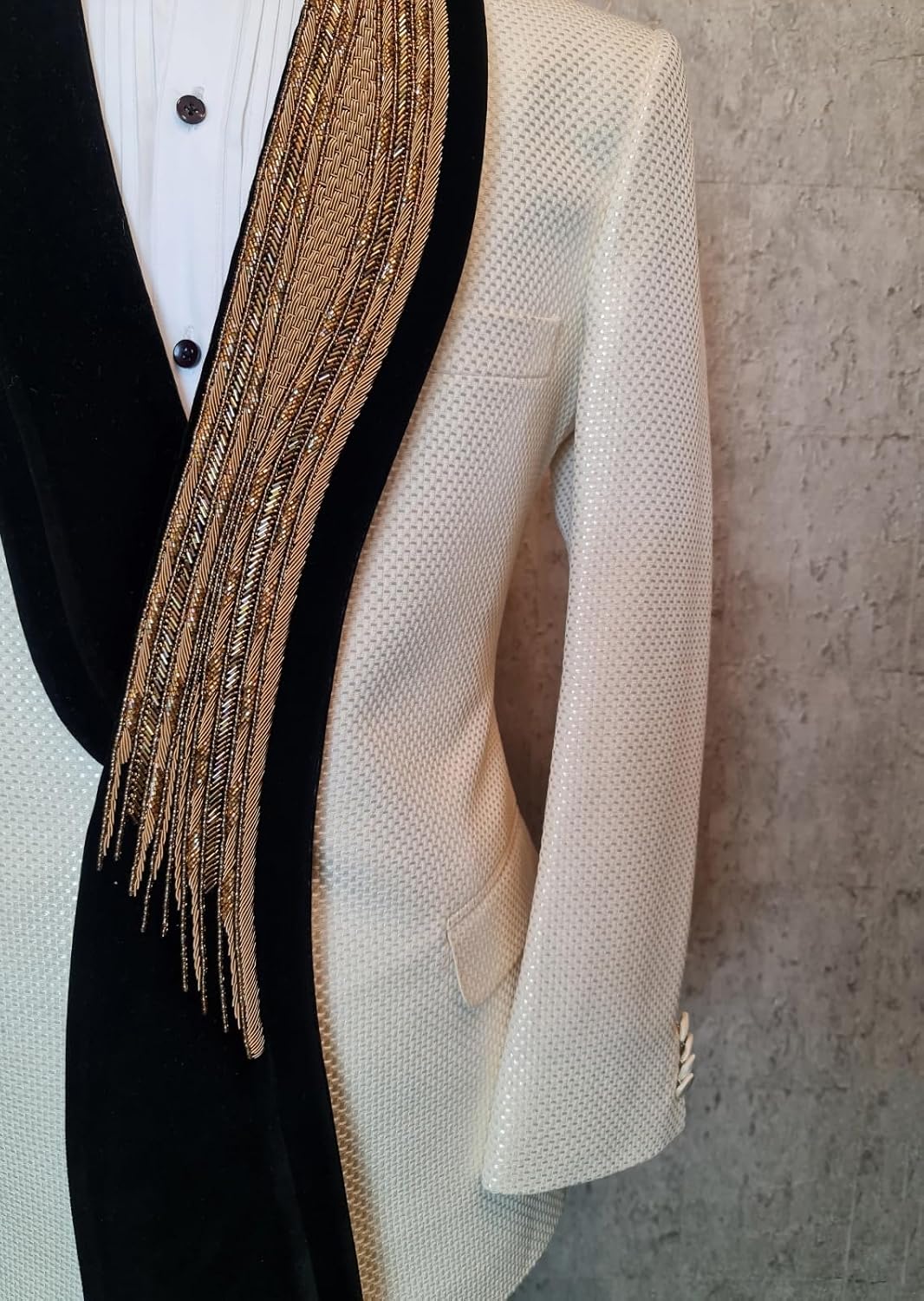 Men's Luxury Embroidered Jacquard Tuxedo Jacket for Dinner