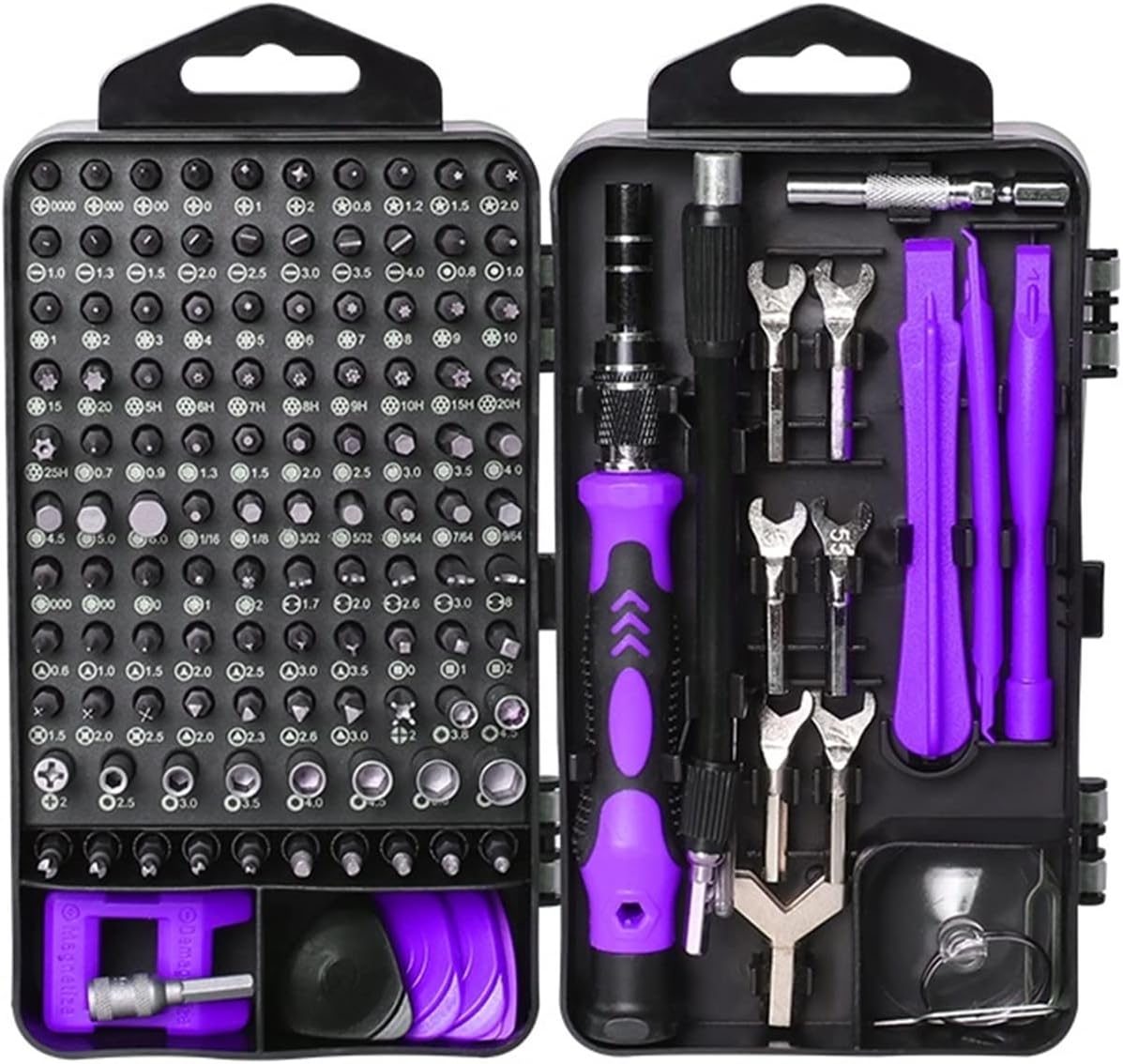 Screwdriver with Non Slip Handle and Magnetic tip. 135/115 in 1 Screwdriver Set Precision Magnetic Hex Screwdriver Set Multifunctional Tool Mobile Phone Repair Tool (Color : 135Purple)