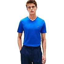 Tommy Hilfiger T-Shirt da Uomo Essential con Scollo a V MW0MW39249 S, S, Blu, L
