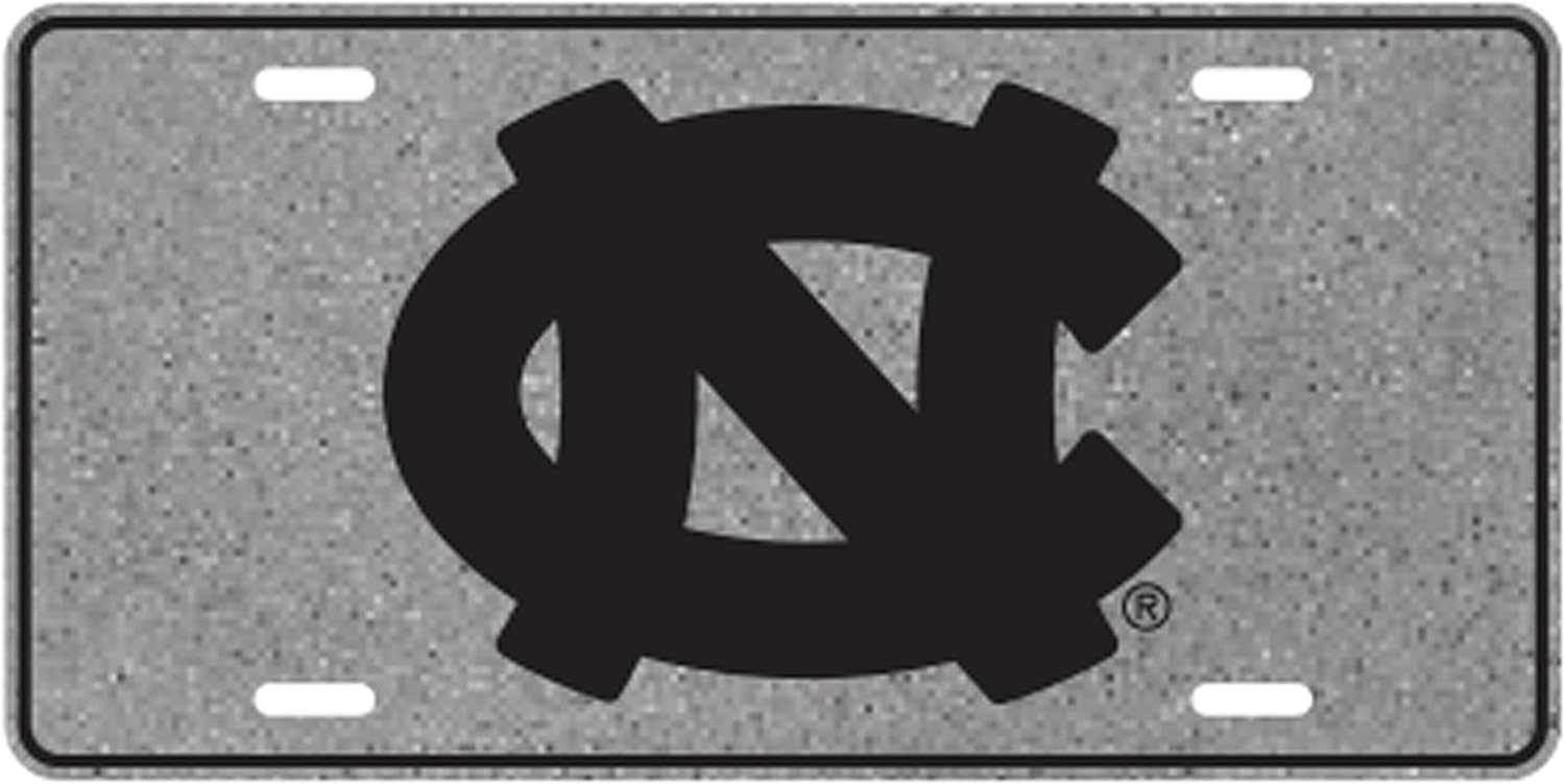 North Carolina Tarheels UNC Charcoal/Black Metal Car Tag