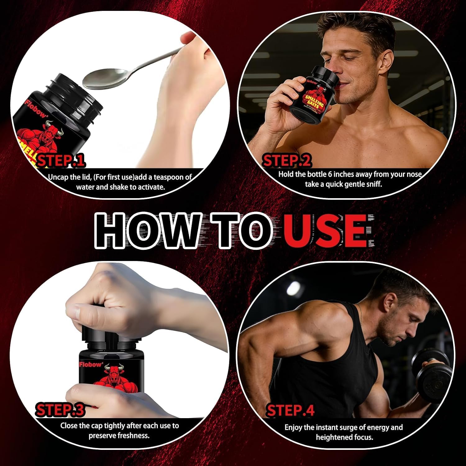FIobow Smelling Salts for Athletes in Hockey, Potent Wake Up for Athletes in Weightlifting and Powerlifting, Activate Before Smelling, Instant Energy, Enhanced Focus & Motivation - XX01 image 4