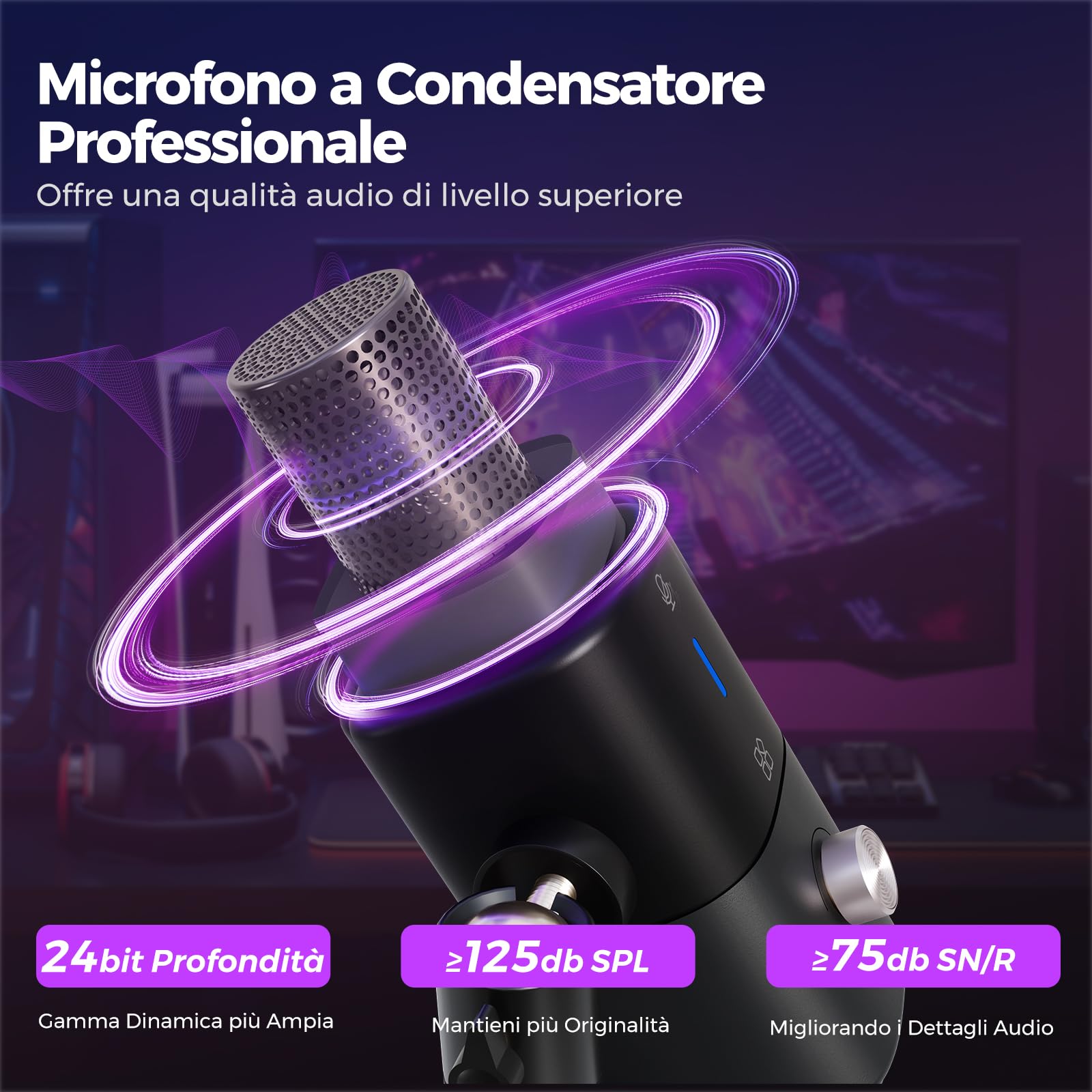 NearStream AM25X Gen3 Microfono Podcast USB/XLR per PC/Mixer Audio | Microfono Condensatore per Streaming/Podcast con Supporto, USB-C, Riduzione Rumore, Volume, Jack Cuffie, Mute,XLR Mixer Audio