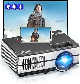 Mini Wifi Projector with Bluetooth 1500lumen LCD LED Android Projectors Portable HDMI USB VGA Audio for Home Theater Cinema Outdoor Movie Game Console,Airplay Miracast Wireless Cast iPad iPhone Tablet