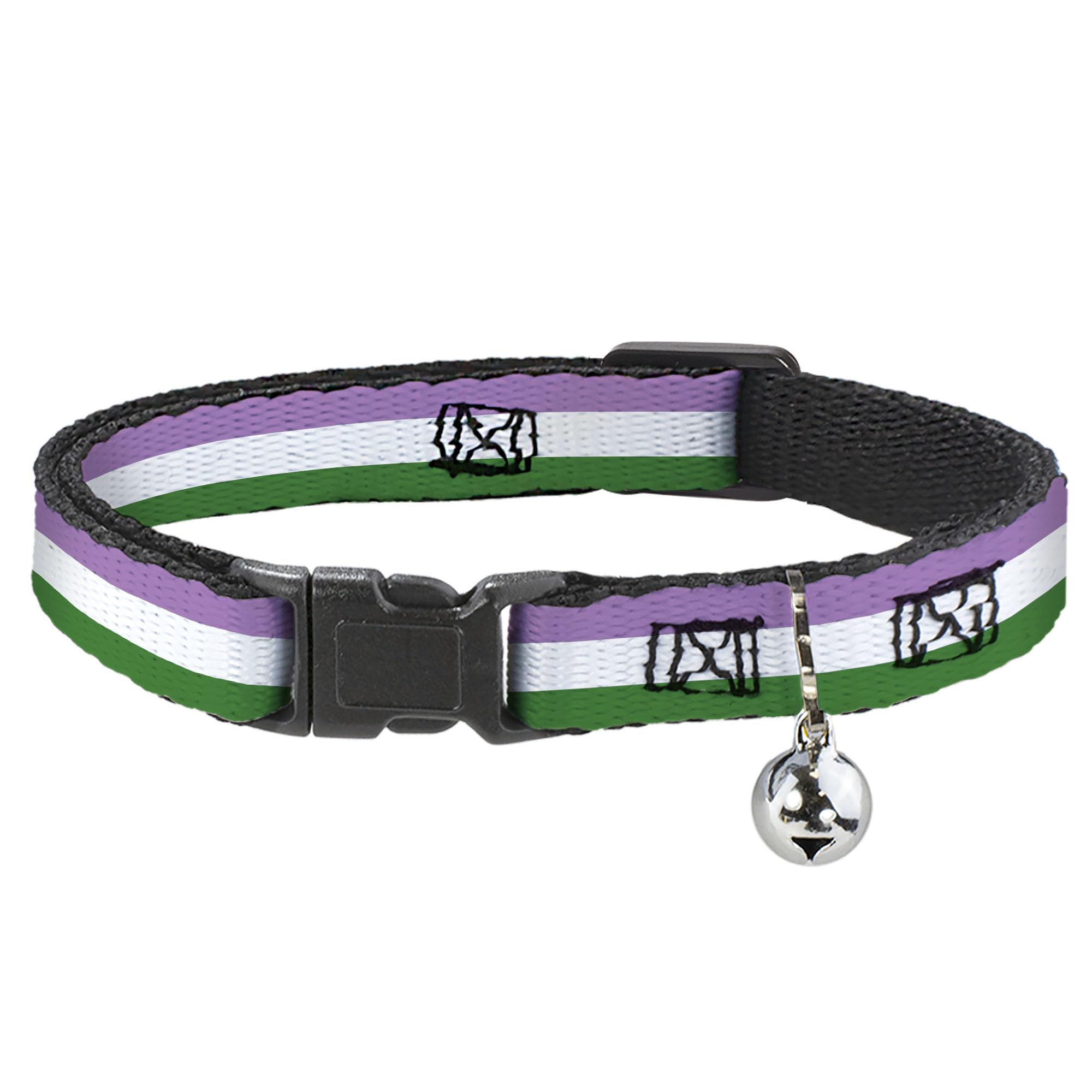Collar para gato Buckle-Down de orgullo mediano ajustable con cierre breakaway seguro