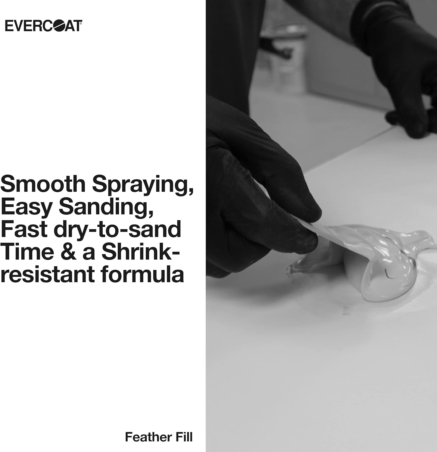 Evercoat Feather Fill G2 Premium Polyester Primer Surfacer for Fiberglass, SMC & More - 128 Fl Oz - Black