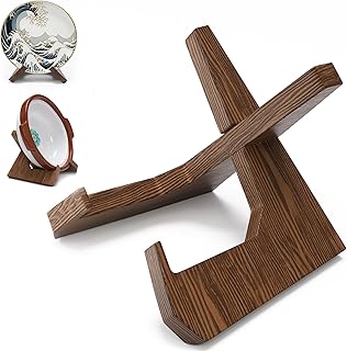 Large Bowl Stands for Display 12 Inch Heavy Duty, Extra Wooden Plate Stand Deep, Wood Bowl Holders for Displaying, Decorative Platter Easel Holder for Decorative, Pottery, Bowls, Picture, Dish, Book