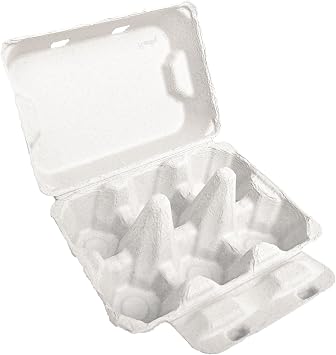 Henlay White Duck Egg Cartons- Holds Half Dozen Jumbo Eggs- Blank Flat Top 20