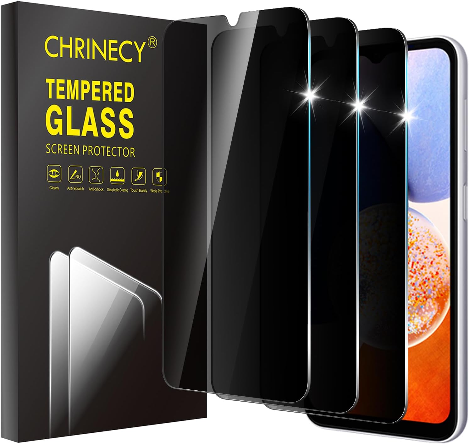 3 Pack Privacy Screen Protector for Samsung Galaxy A14 4G/5G