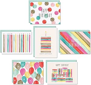 Sweetzer &amp; Orange Watercolor Bulk Birthday Cards Assortment – 48pc Bulk Happy Birthday Card with Envelopes Box Set – Assorted Blank Birthday Cards for Women, Men, and Kids in a Boxed Card Pack
