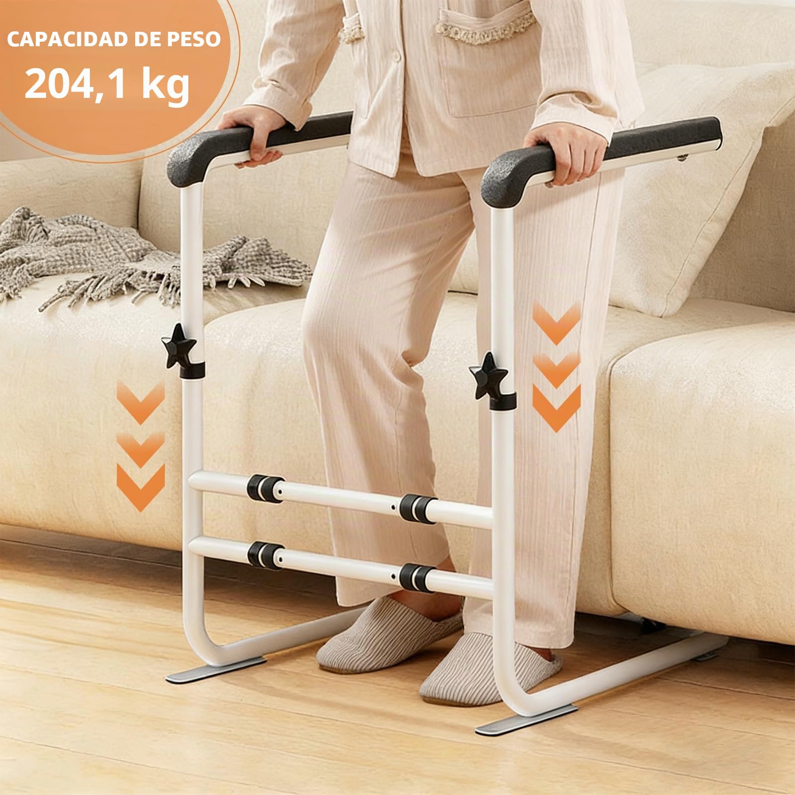 Ayuda para Levantarse del Sofá y Sillón para Personas Mayores, Soporte Ajustable con Capacidad de 200 kg, Altura y Anchura Regulables, Asas Antideslizantes – Ayuda a la Movilidad para Sillón y Sofá