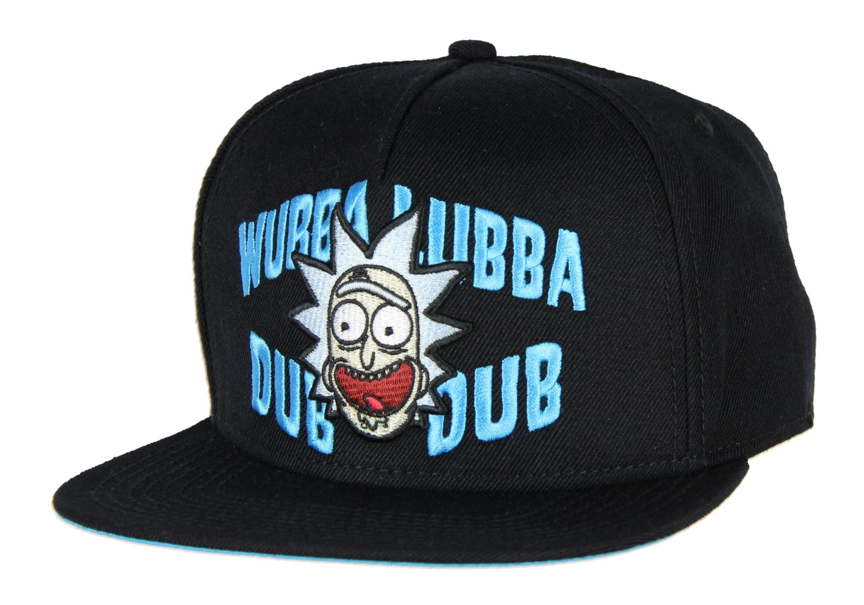 bioworld rick and morty wubba lubba dub dub adult black snapback cap hat