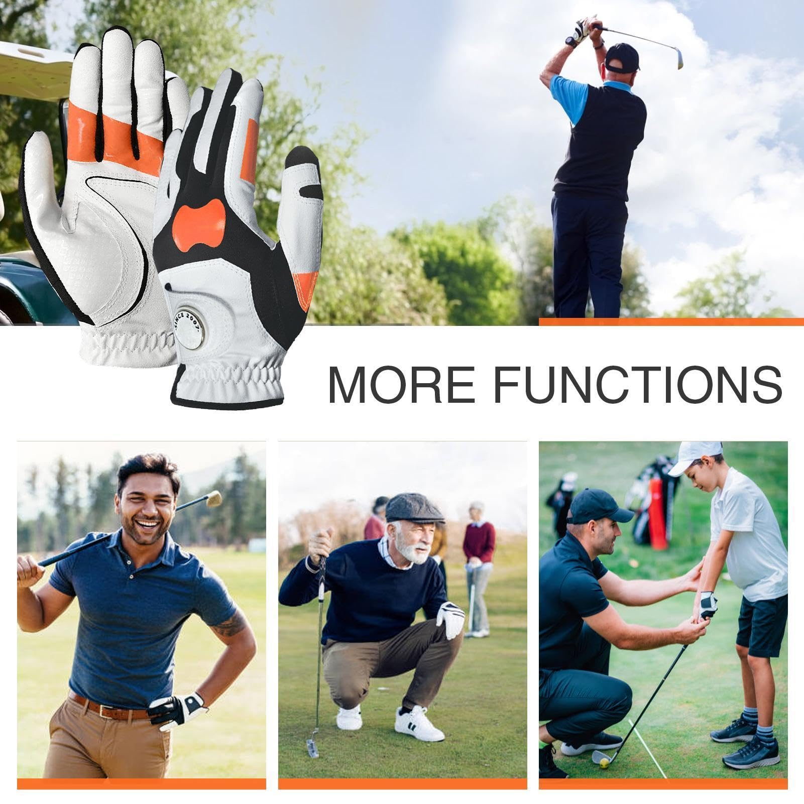 Guanti da golf da uomo a sinistra – correzione di scheggiatura, aiuto all'allenamento al posizionamento del club, tenuta traspirante e performante | Accessorio per la pratica di miglioramento della p