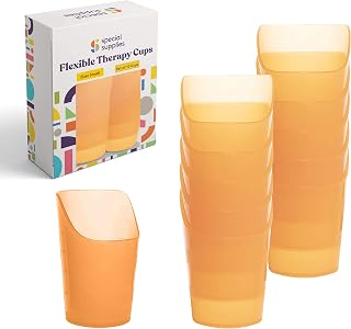 Special Supplies Pack of 10 Small Flexible Drinking Cups with Nose Mold Cutout for Physical Therapy, Recovery, and Rehabilitation, BPA-Free Drink Tumblers, 3 oz.