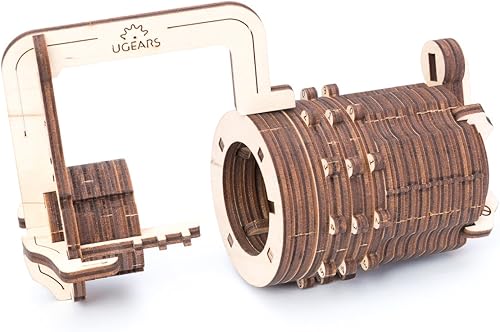 Miniatura 3 de UGEARS rompecabezas de madera en 3D, modelo de engranaje con cerradura de combinación