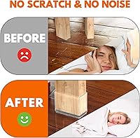 Vista 4 de Protectores rectangulares para patas de silla para suelos de madera, 16 fundas de silicona para proteger suelos de baldosas de madera, almohadillas