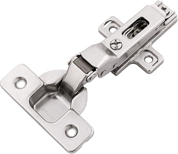 Hickory Hardware HH075222-14 - Partial Overlay Concealed Euro Cabinet Door Hinge with 110-Degree Opening Angle and Self-Close Function - 1 Set of Pair
