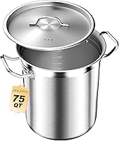 Vista 13 de Olla de Acero Inoxidable con Tapa – 24 Cuartos (6 Galones) Olla de Cocina Resistente para Sopa, Guiso, Pasta – Uso Comercial y Doméstico, Fácil