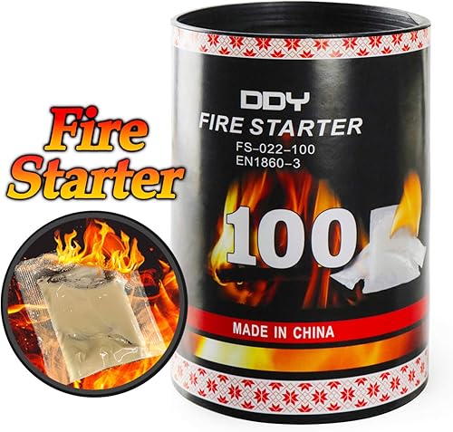 Paquete de 100 arrancadores de fuego rápido, vasos de cera impermeables, no tóxicos, cubos naturales seguros que se queman hasta 8 minutos a más de