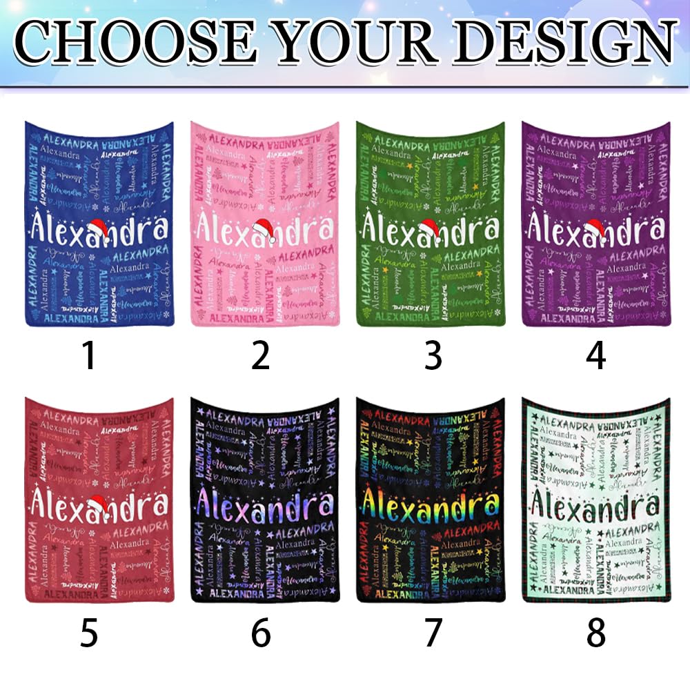 Artsadd Custom Soft Fleece Blankets with Name for Girls Boys, Personalized Navy Blue Baby Blanket for Kids Customized Blanket Gifts for Daughter Son Personalized Receiving Blankets for Girls Boys