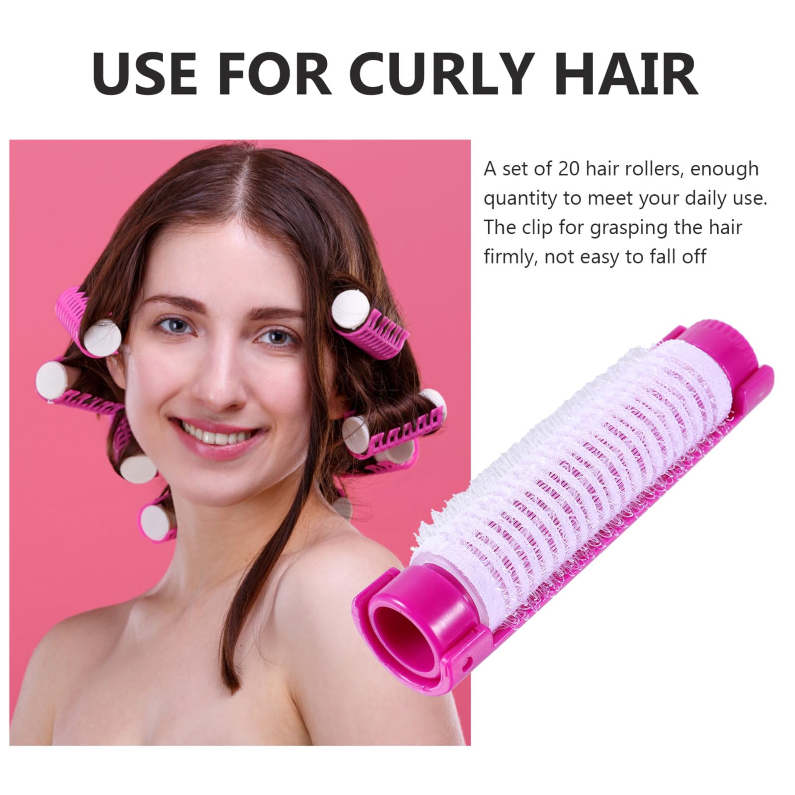 Rodillos para Rizar el Cabello 20 Piezas, Herramientas Ligeras de Abs que No Dañan el Pelo, Ideales para Uso en Casa y Viaje, Rizadores Portátiles Púrpura